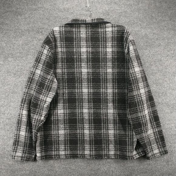 John Wayne Men's 1/4 Zip Fleece Jacket Black Gray Large Long Sleeve Polyester - Picture 5 of 13